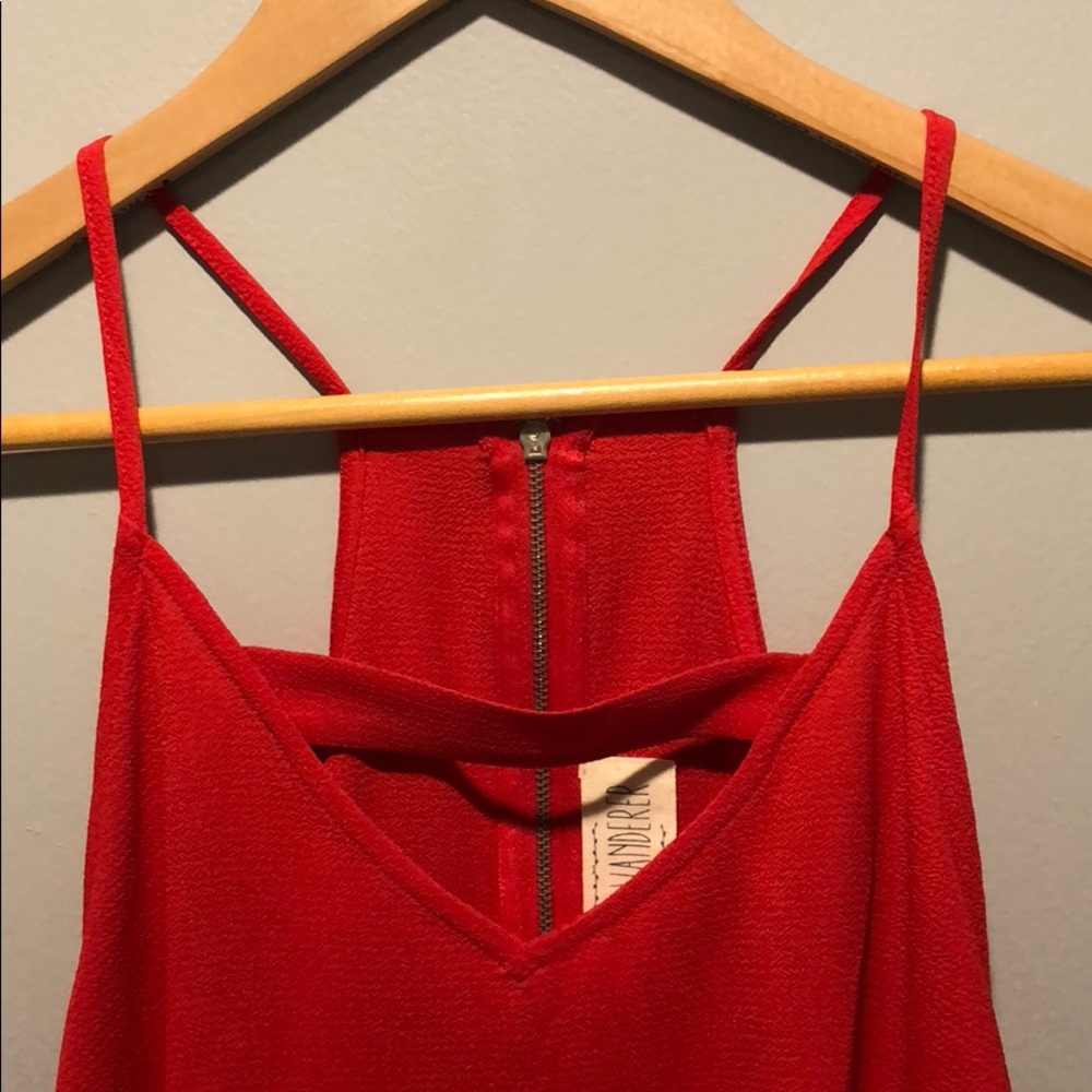 Red Slit Back Tank - Picture 3 of 8